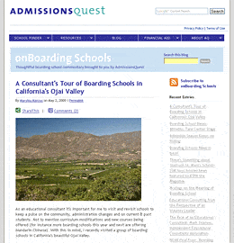 AdmissionsQuest Boarding School Blog - onBoarding Schools