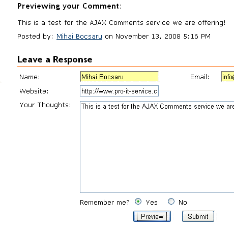 Movable Type AJAX Comments - Preview Function
