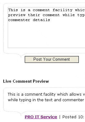 Comment Live Preview Sample