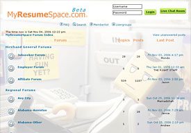 phpBB Forum Complete Layout Customization Sample from MyResumeSpace.com