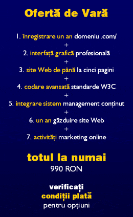 Oferta de Vara :: Site Web complet la numai 990 RON