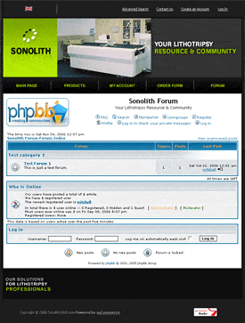 phpBB Forum Layout Header and Footer Customization Sample from Sonolith3000.com